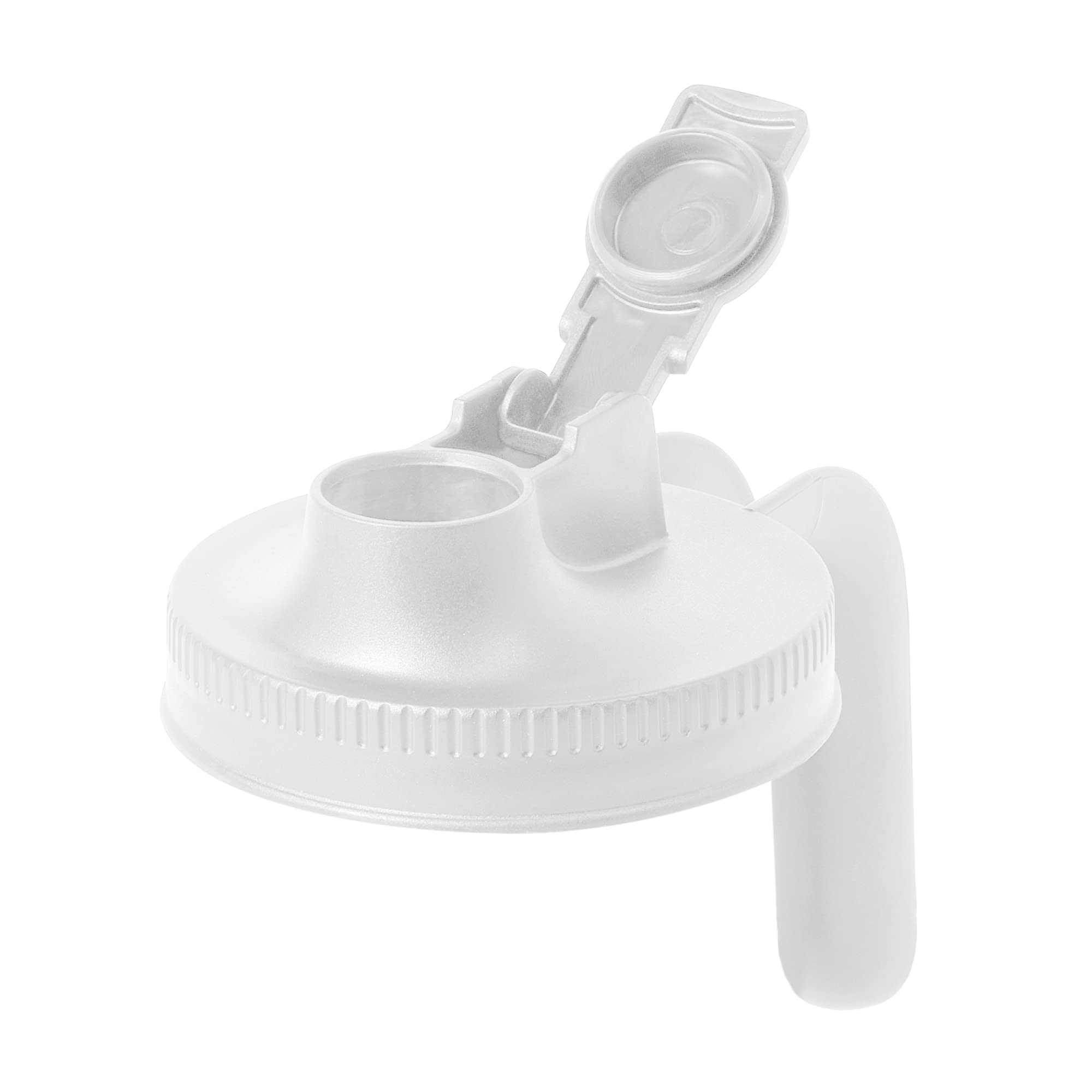 Jarware 82690 White Spout Mason Jar Lid With Handle, Wide Mouth, Set Of 2