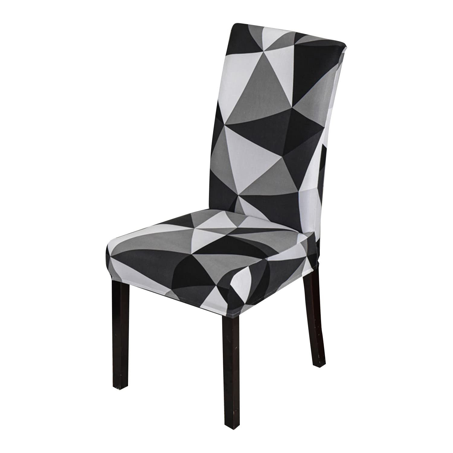 House Of Quirk Elastic Chair Cover Stretch Removable Washable Short Dining Chair Cover Protector Seat Slipcover (Pack Of 1, Blac