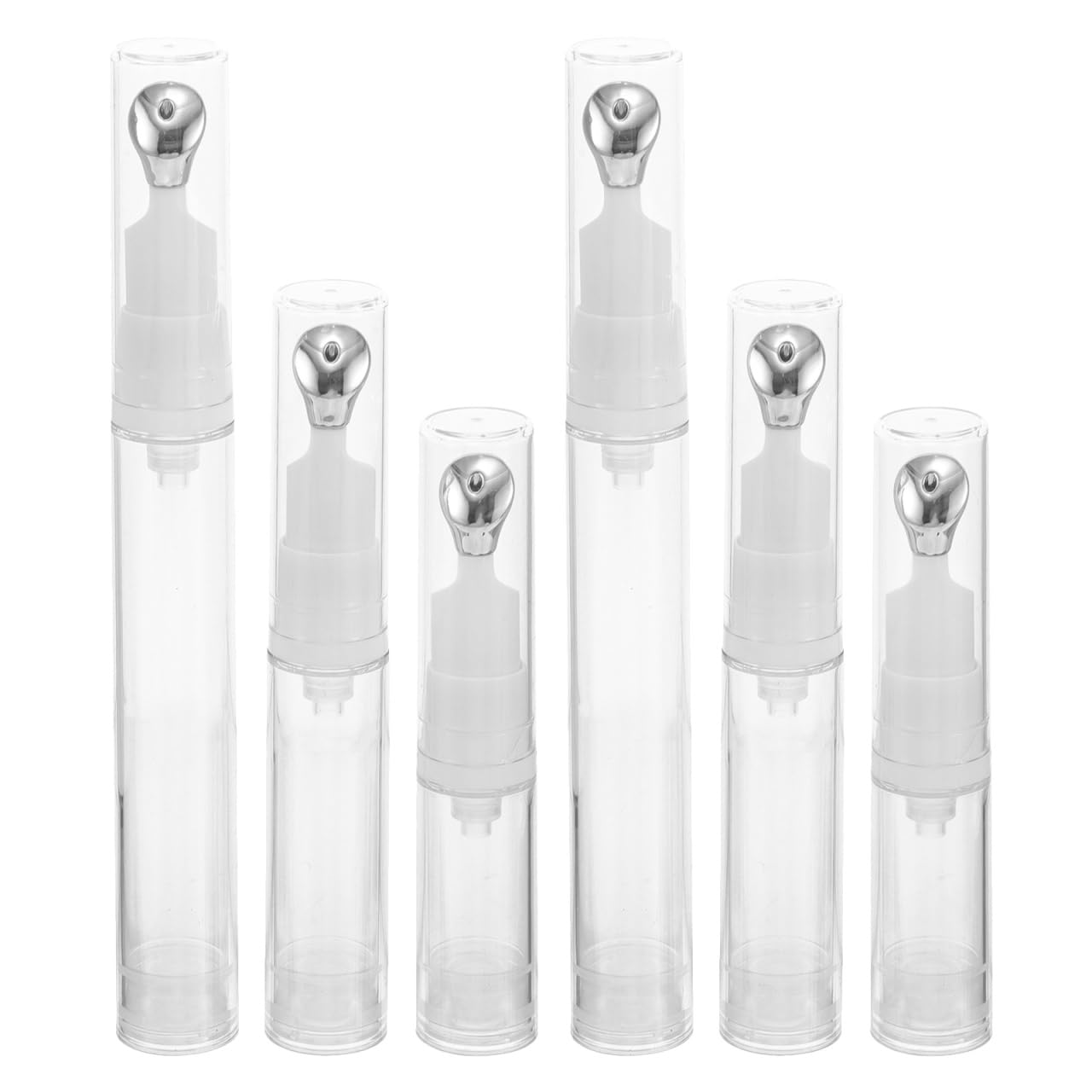 VOSAREA 6Pcs Travel Skincare Bottles 5Ml 10Ml 15Ml Refillable Roller Dispenser Set with Eye Cream Metal Applicator Leakproof Fou