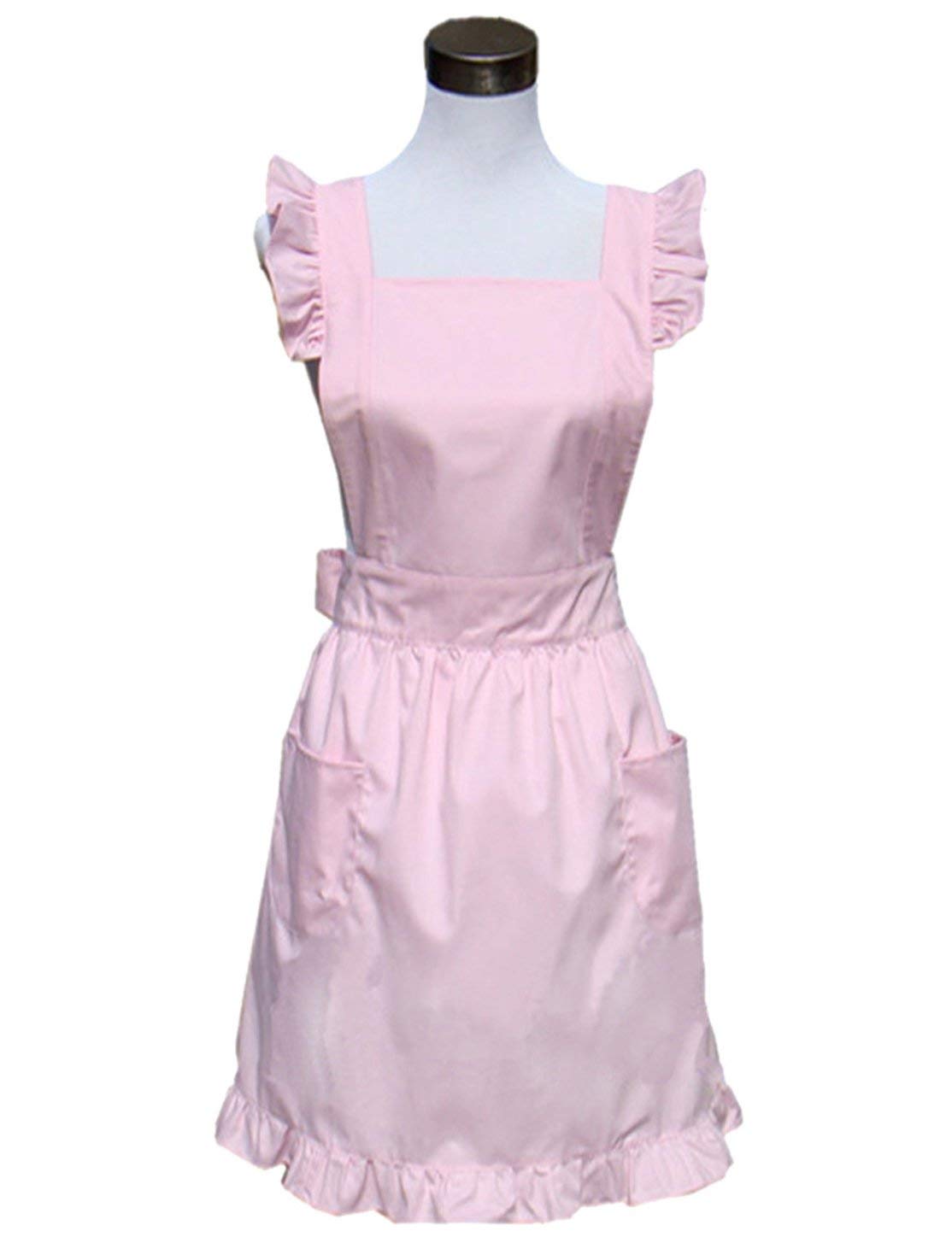 Hyzrz Lovely Retro Ladys Cotton Aprons Chic Cake Kitchen Cook Apron (Pink)