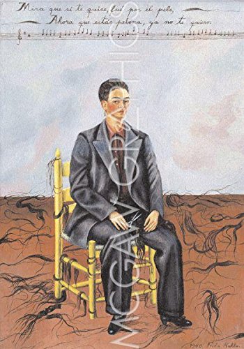 Self-Portrait With Cropped Hair, 1940 By Frida Kahlo, Art Print Poster 20'' X 16''