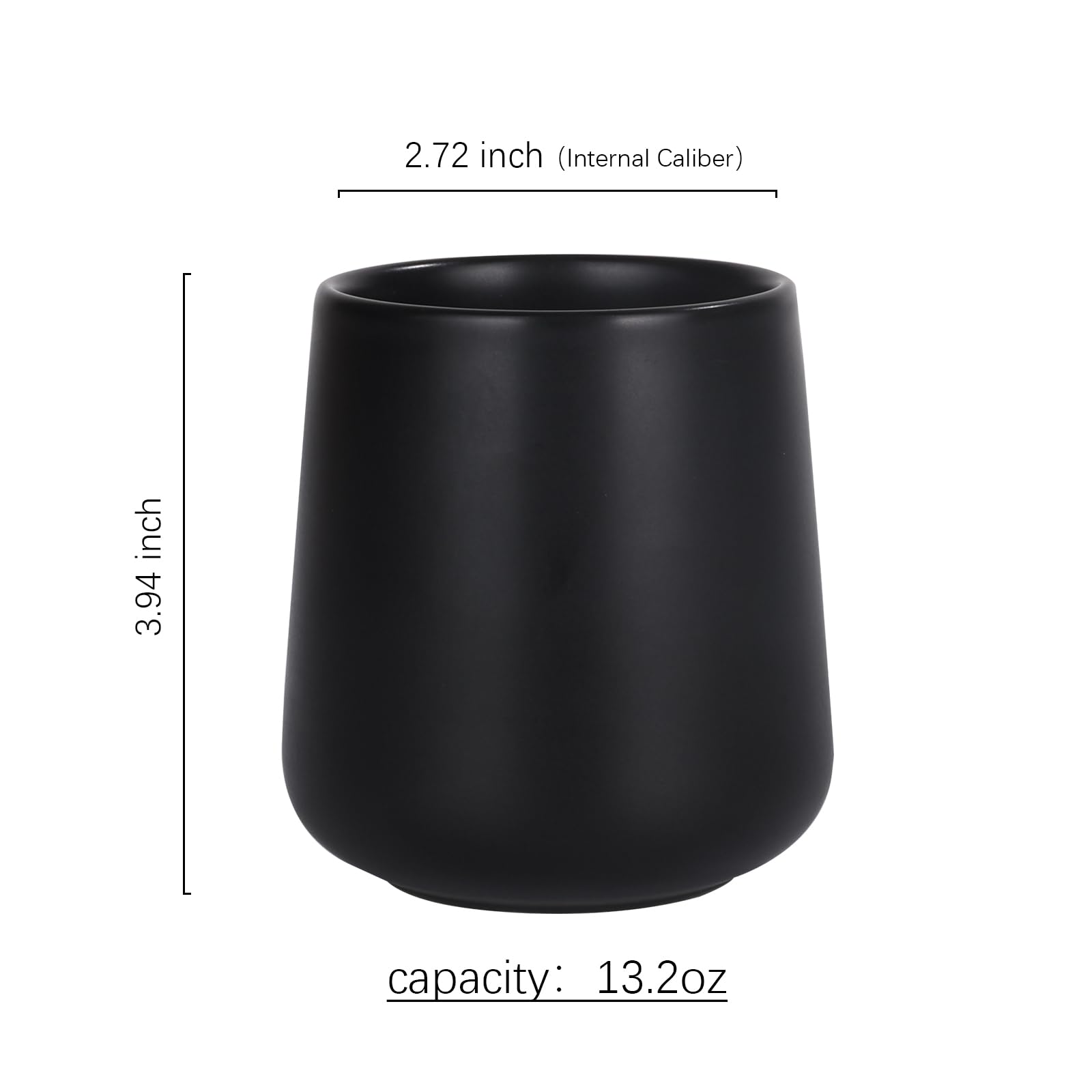 Bosilunlife Bathroom Toothbrush Holder - Ceramic Toothbrush Cup Holder 13Oz Black Toothbrush Holder For Bathroom Toothbrush And