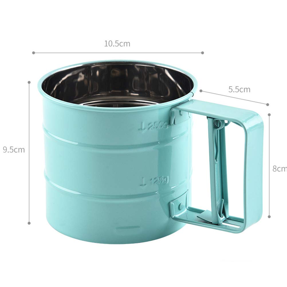 Heitign Hand-Held Flour Sieve, Kitchen Semi-Automatic Flour Sieve Cup Baking Tool, Stainless Steel Handheld Flour Sieve Baking T