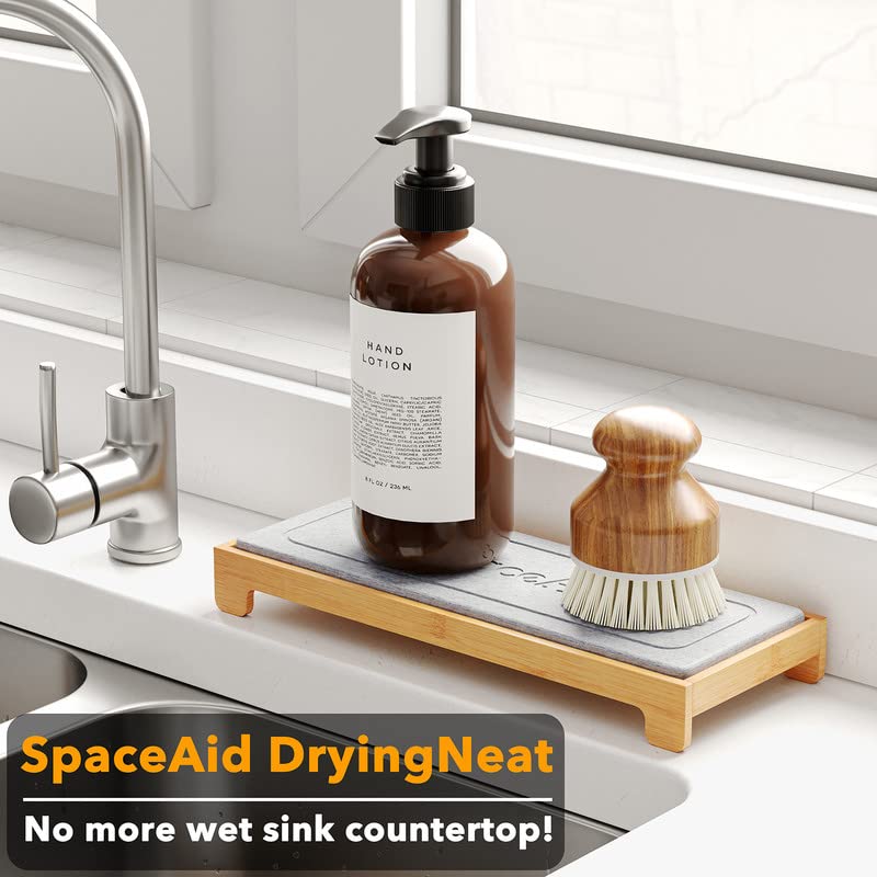 Spaceaid Dryingneat Instant Dry Sink Caddy Organizers, Kitchen Sponge Soap Holder Dispenser, Countertop Fast Drying Counter Tray