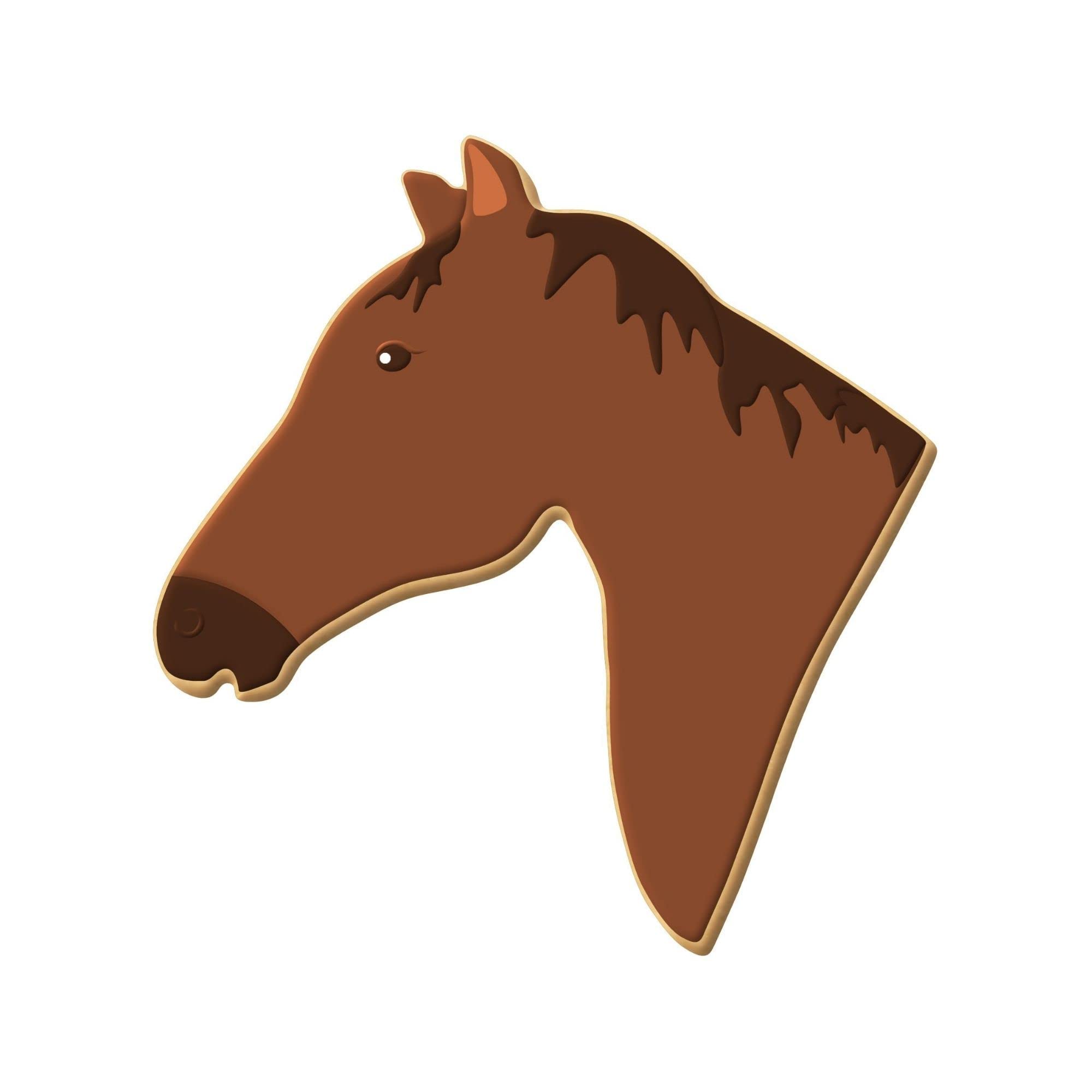 Horse Head Cookie Cutter 3.5 Inch - Made In The Usa - Foose Cookie Cutters Tin Plated Steel Horse Head Cookie Mold