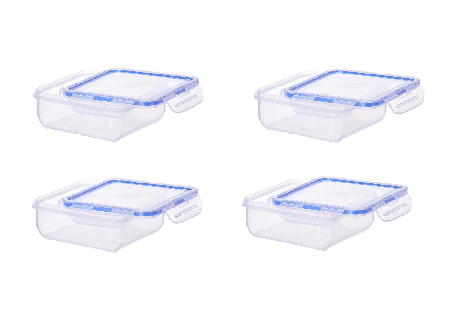 Aristo Lock & Fresh 201 Plastic Storage Container For Storing Snacks, Multipurpose Use Set Of 4770 Ml, Transparent Clear, Mediu