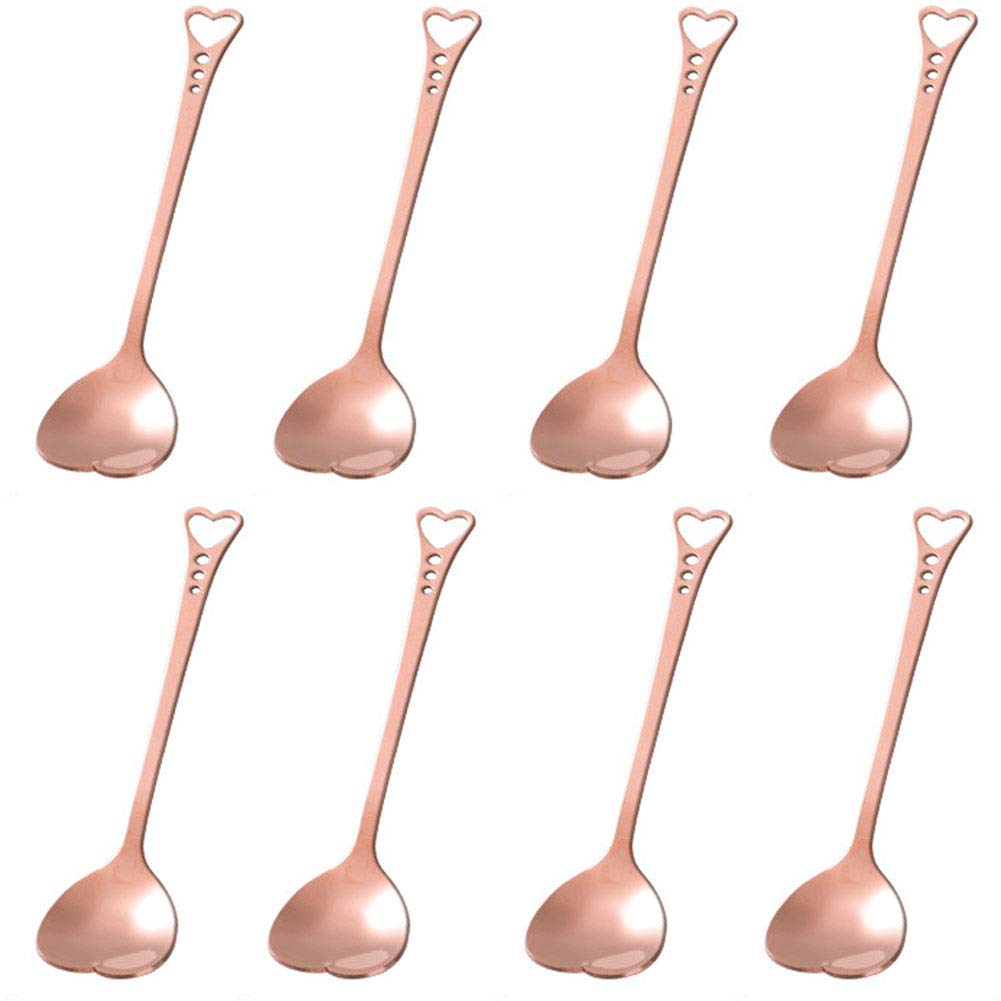 Shengding Stainless Steel Dessert Spoon Creative Cute Heart Shaped Espresso Spoons Kitchen Accessory For Cake Tea Sugar Ice Crea