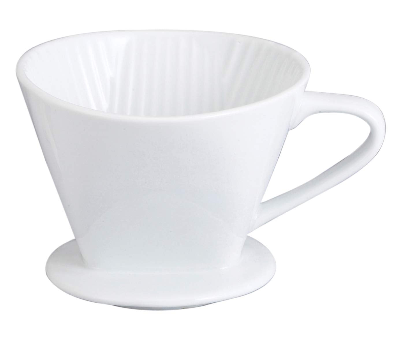 Fino Coffee Filter Cone, Fine White Porcelain, Number 4-Size, Brews 8 to 12-Servings