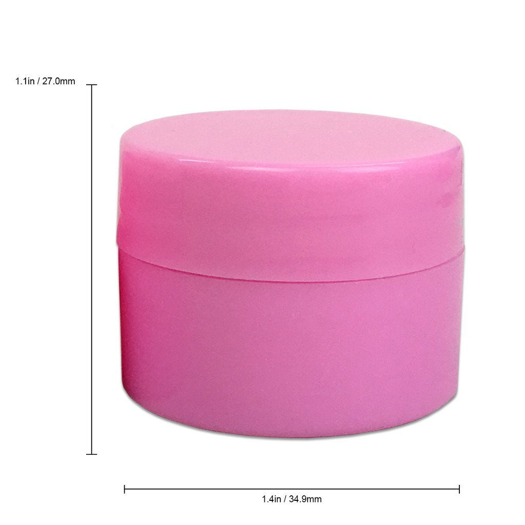 Beauticom 12 Pieces 7G/7Ml (0.25Oz) Pink Sturdy Thick Double Wall Plastic Container Jar With Foam Lined Lid For Powdered Eyeshad