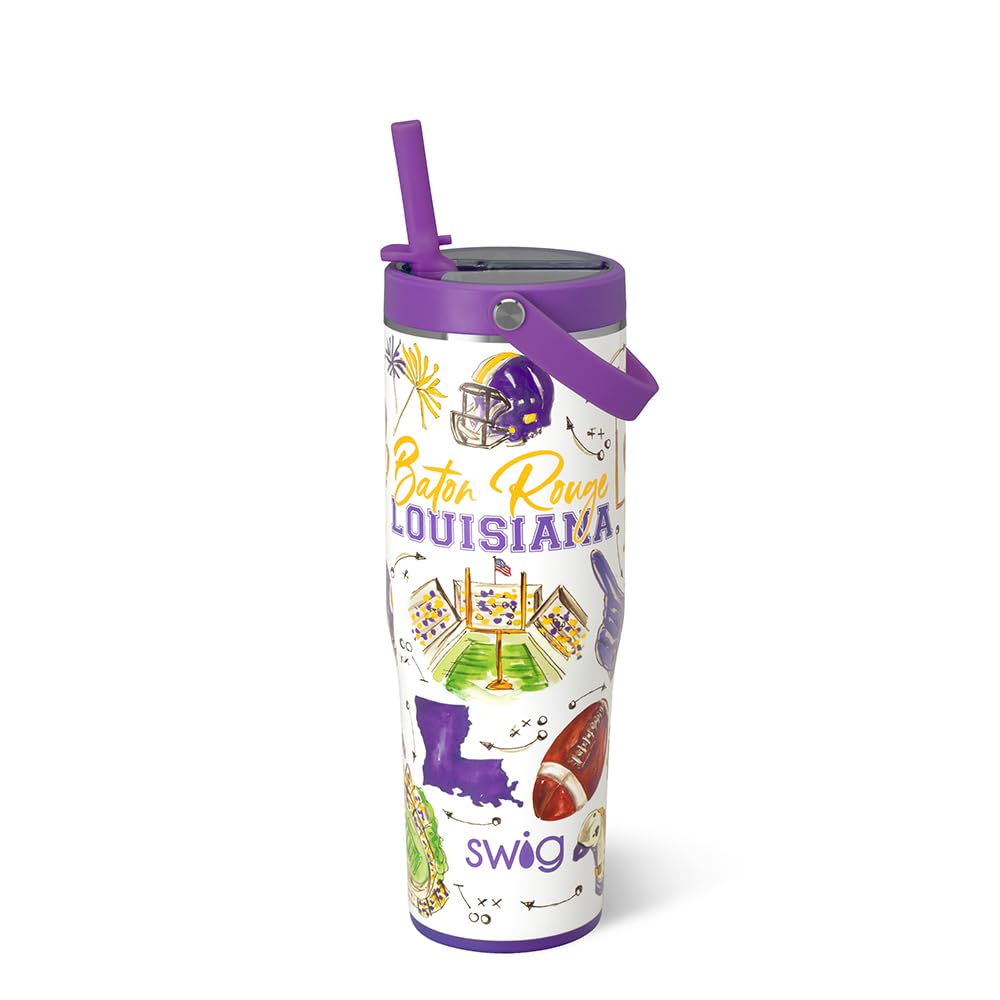 Swig Life 30oz Leakproof ToGo Tumbler with Handle, Baton Rouge