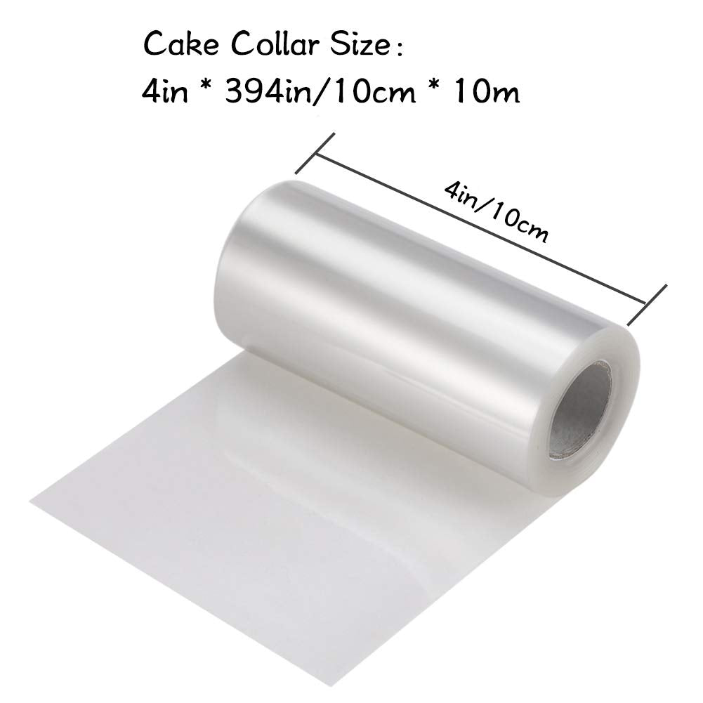 Yql Cake Collar 4 Inch,Acetate Roll Diy Acetate Sheet Baking Transparent Mousse Cake Sheets Clear Cake Strips For Baking Decorat