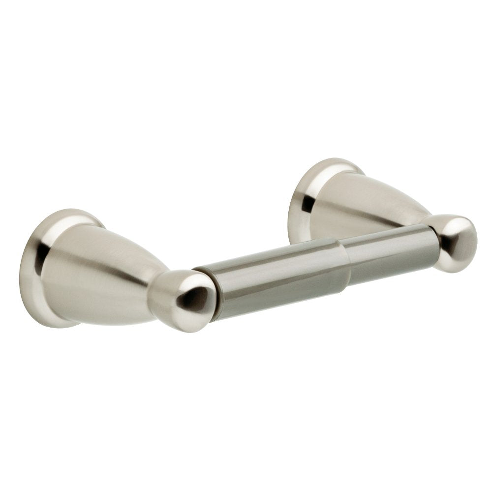 Franklin Brass Kinla (1-Pack) Toilet Paper Holder Satin Nickel Tissue Roll Holder For Bathroom Organization And Storage Spring-L