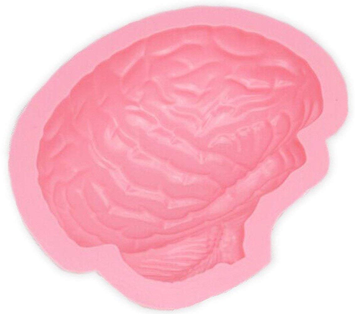 Ucity Halloween Human Brian Shape Baking Mold Silicone Cake Candy Soap Molds For Decorating Cake, Chocolate, Jelly Sugar And Jel