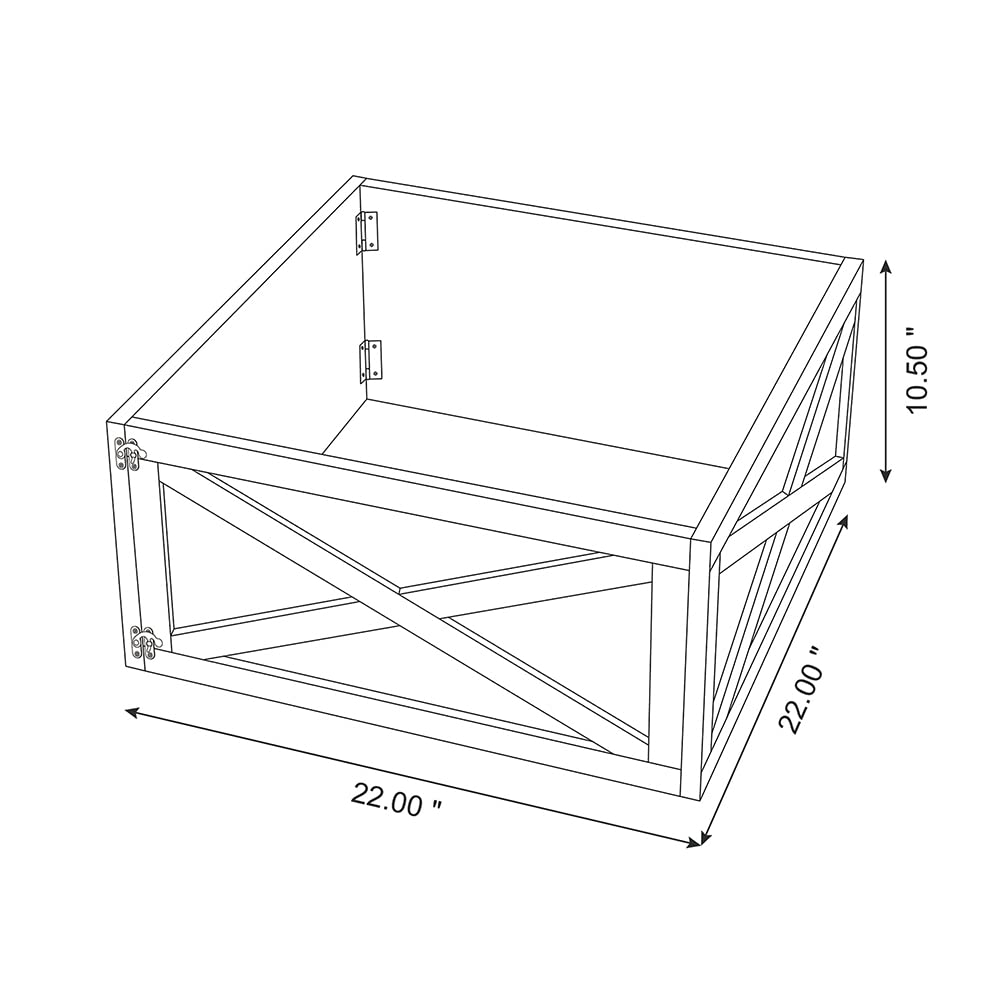 Glitzhome Christmas Tree Collar, 22 L Farmhouse Wooden Black Tree Collar Tree Base Cover, Decorative Christmas Tree Collar for 7