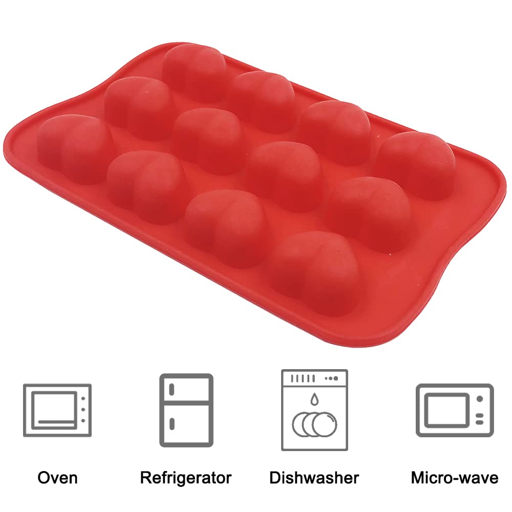 Dakuan Silicone Heart Shaped Molds, 3 Packs 12 Cavities Heart Shaped Silicone Mold For Chocolate Cake Jelly Pudding Handmade Soa