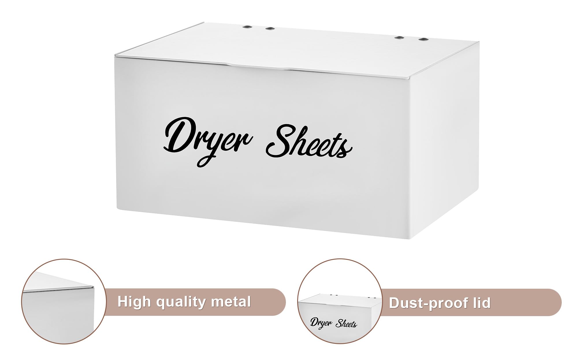 Dryer Sheet Holder For Laundry Room,Metal Dryer Sheet Container With Lid,Dryer Sheet Dispenser For Laundry Storage And Organizit
