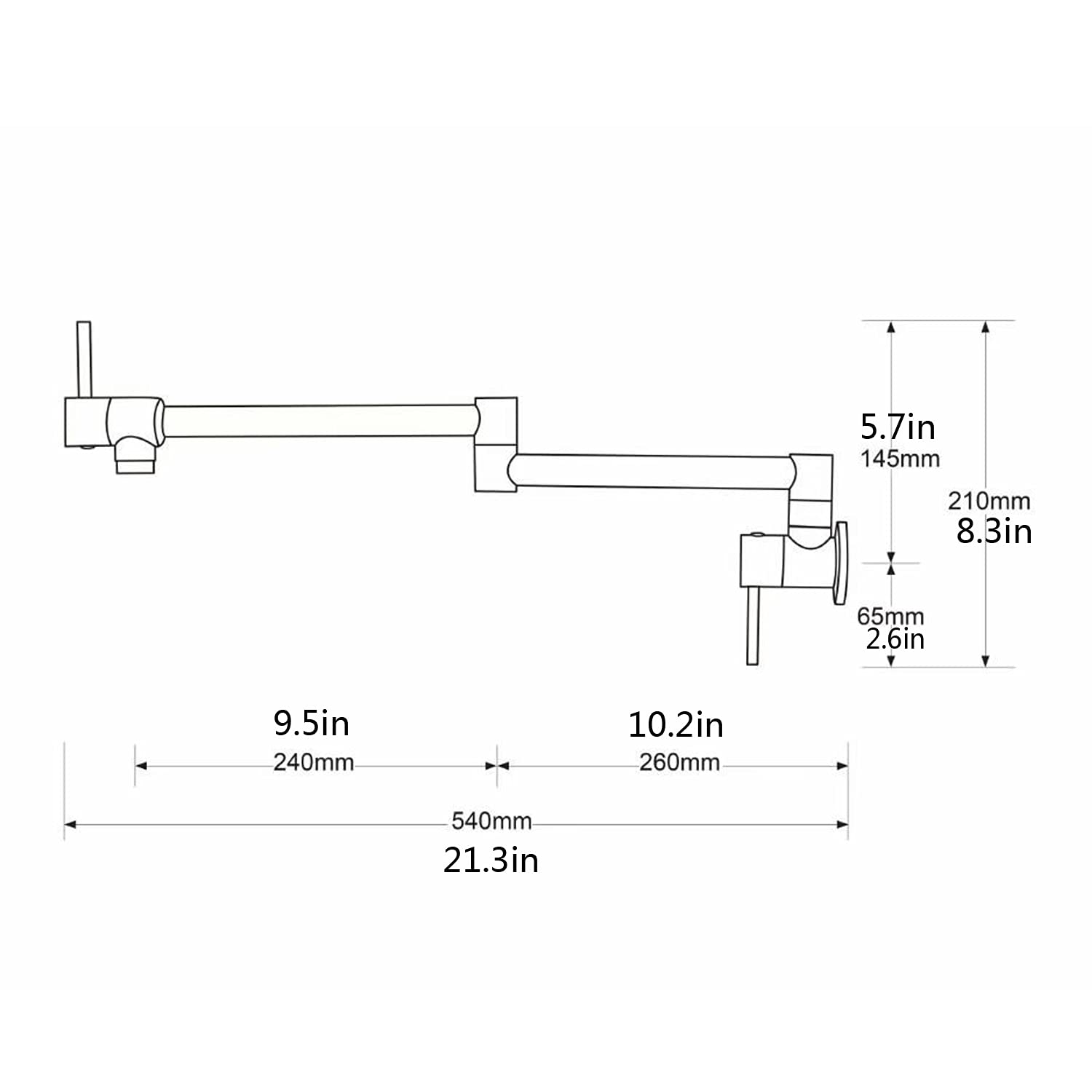 Haiyunda Pot Filler Folding Faucets,Wall Mount Pot Filler Kitchen Faucet Solid Brass,Swing Arm Folding Brushed Gold Modern Kitch