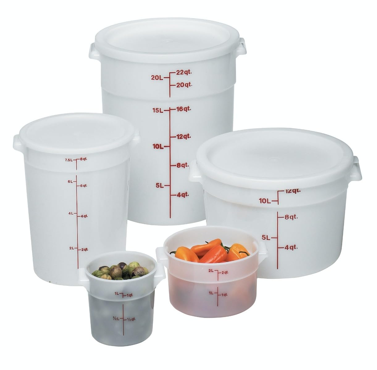 Cambro Rfs12148 White Poly Round 12 Qt Container