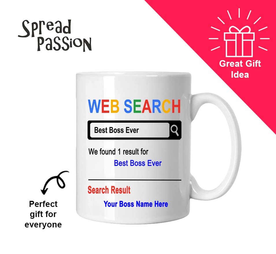 Spreadpassion Personalized Mug, Best Boss Ever, Gift For Boss, Birthday Christmas Basket Gift Idea, Custom Boss Mug