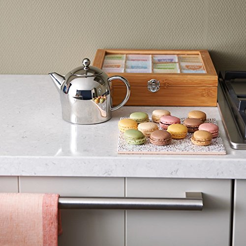 Bredemeijer Santhee Double Walled Teapot, 0.5-Liter Stainless Steel Glossy Finish With Glossy Accents