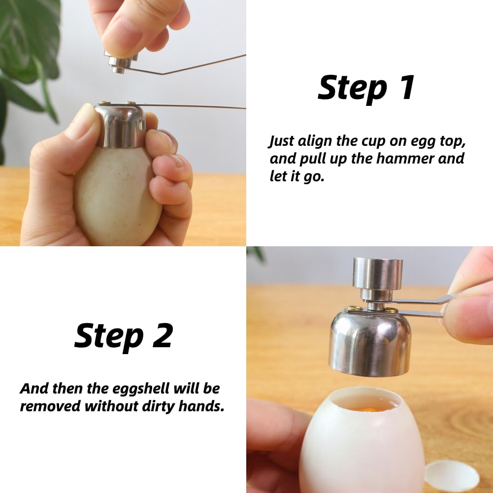 Egg Cracker Topper, Stainless Steel Egg Shell Opener Egg Cracker Separator For , Soft Or Hard Boiled Egg(S)
