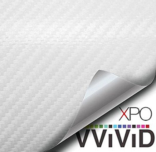 Vvivid Dry Carbon Fibre Detailing Vinyl Wrap Tape 2 Inch X 20Ft Roll Diy (White)