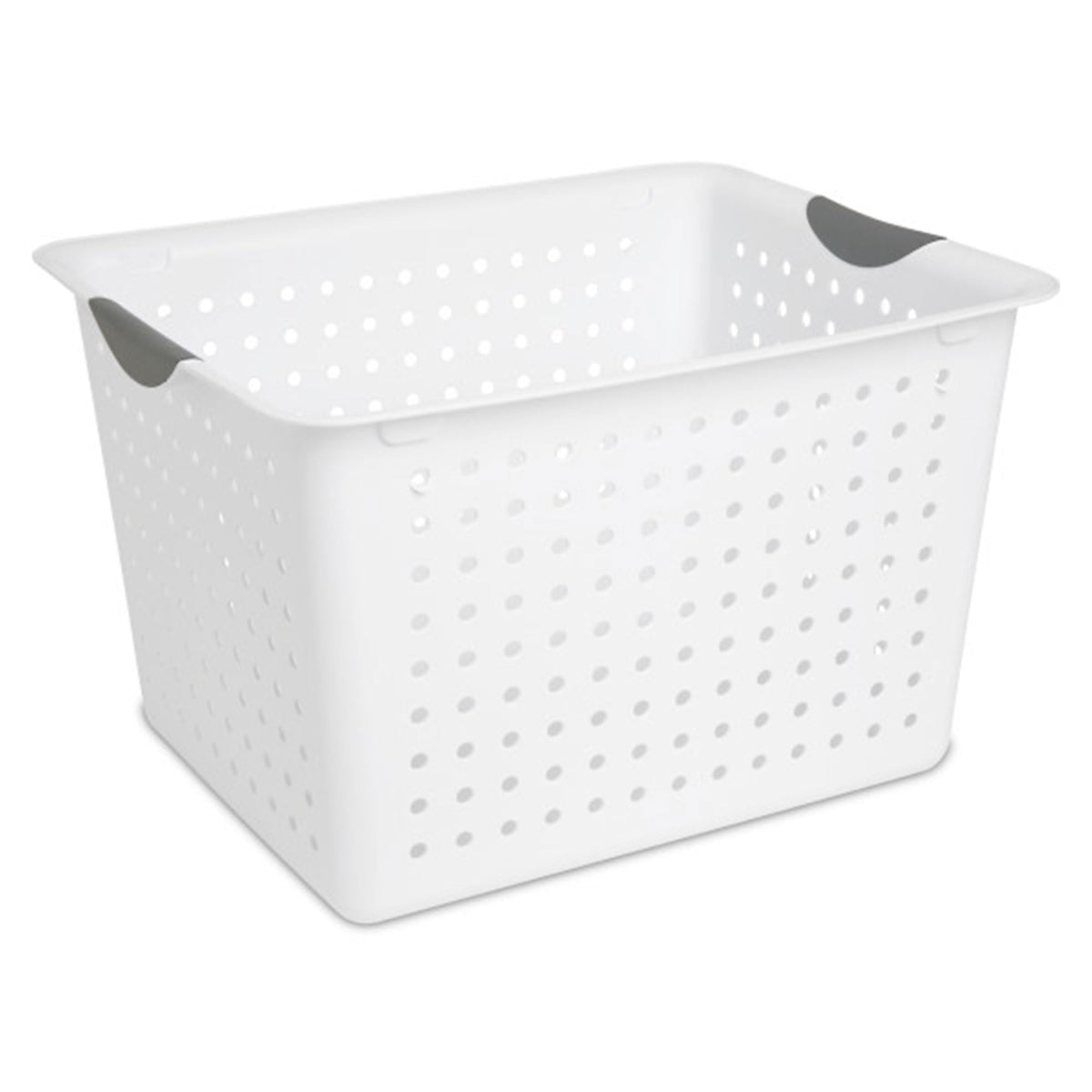 Sterilite Deep Ultra Basket, Closet Organizer Bin, Cabinets, Pantry, Shelving And Countertop Space Open Container, White, 18-Pac