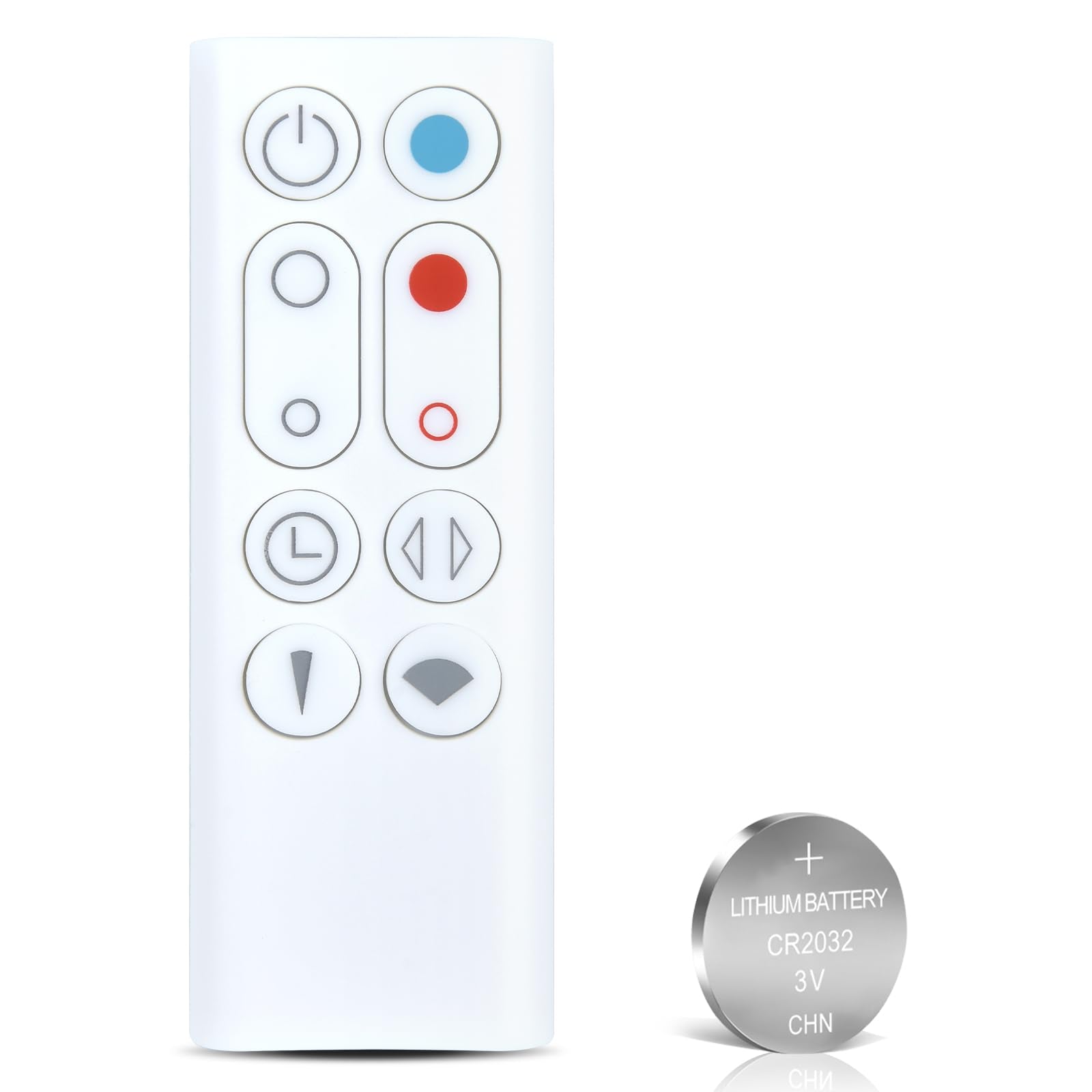 Replacement Fan Remote Control for Dyson AM09 Hot + Cool Heater Tower Fan - with Battery(Part Number: 966538-01)