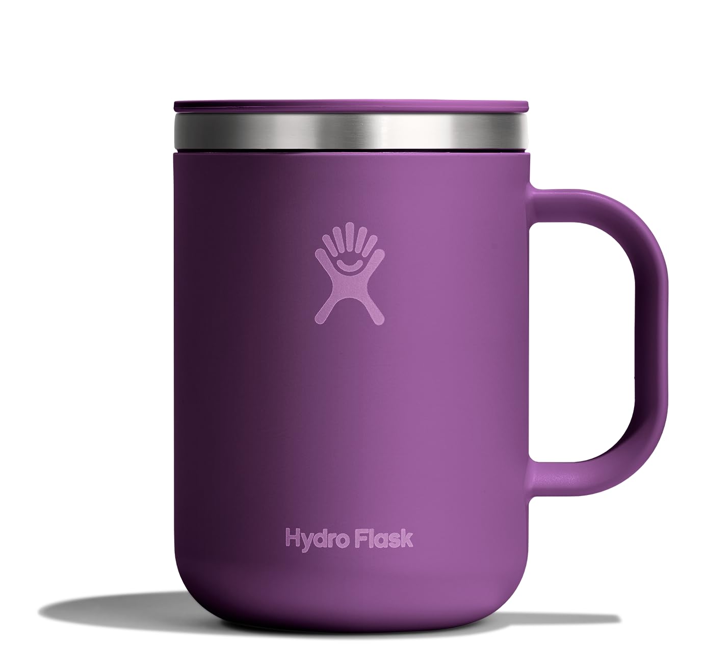 Hydro Flask Coffee Mug - Insulated Stainless Steel, Non Spill, Leak Resistant Travel Mug 24 Oz Beachplum Purple