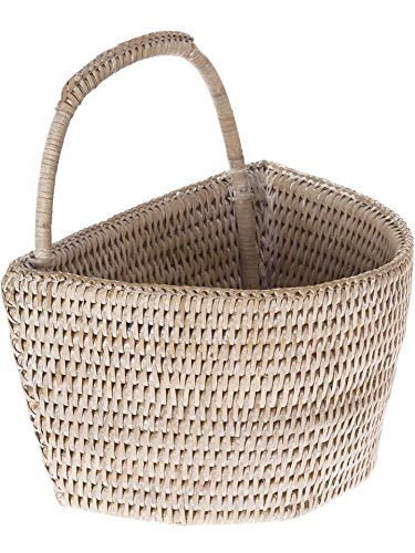 Kouboo 1060075 La Jolla Wall Basket, White-Wash