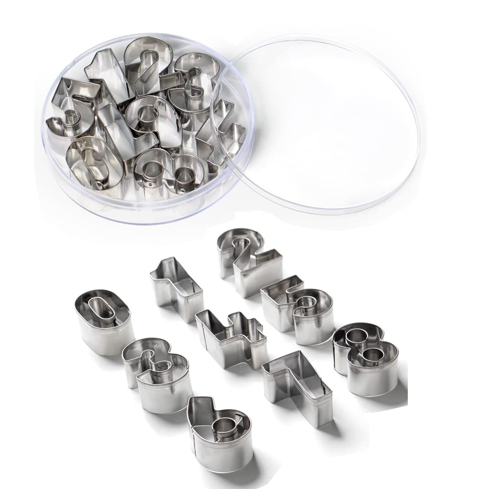 Surgehai Mini Number Cookie Cutters -1.7'' Stainless Steel Cake Decora ...