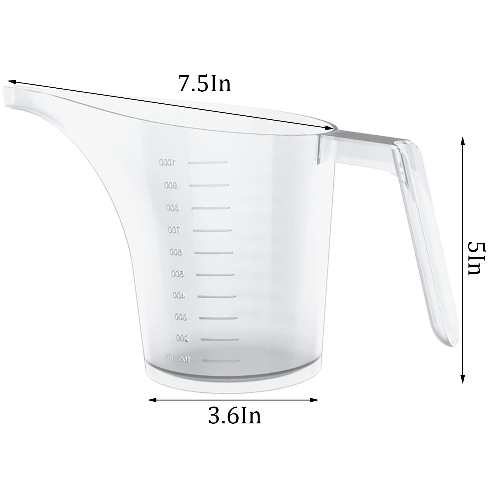Wuweot 12 Pack Measuring Funnel Pitcher, 33Oz Easy Pour Measuring Cup With Long Spout For Soap Cakes Making, Filling Muffin Pans