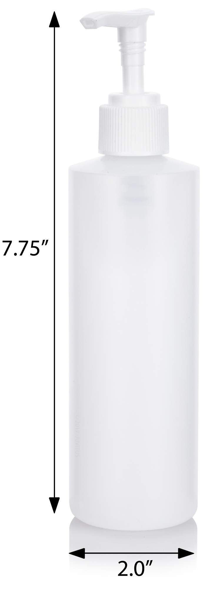 Juvitus Clear Natural Large Refillable Plastic Squeeze Bottle With White Lotion Pump Dispenser 8 Oz - (6 Pack)
