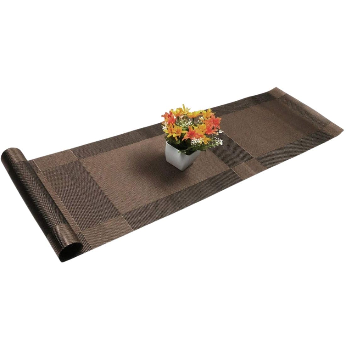 Sugalsu Table Runner Set, Washable, Heat and Stain Resistant Indoor/Outdoor Runnermats, Vinyl Woven Non Slip Table Mats for Rest