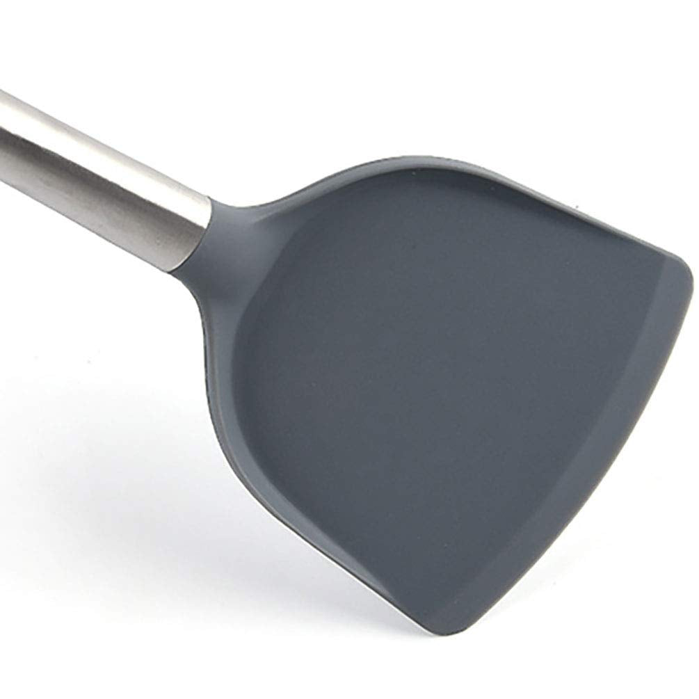 Goeielewe Silicone Shovel Non-Stick Pan Spatula Cooking Shovel With Long Wood Handle, Heat-Resistant Turner Kitchen Utensils - 1