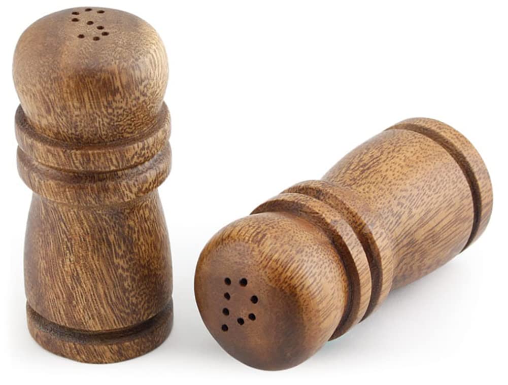 Acacia Wood Salt & Pepper Shakers 4 Inch Tall
