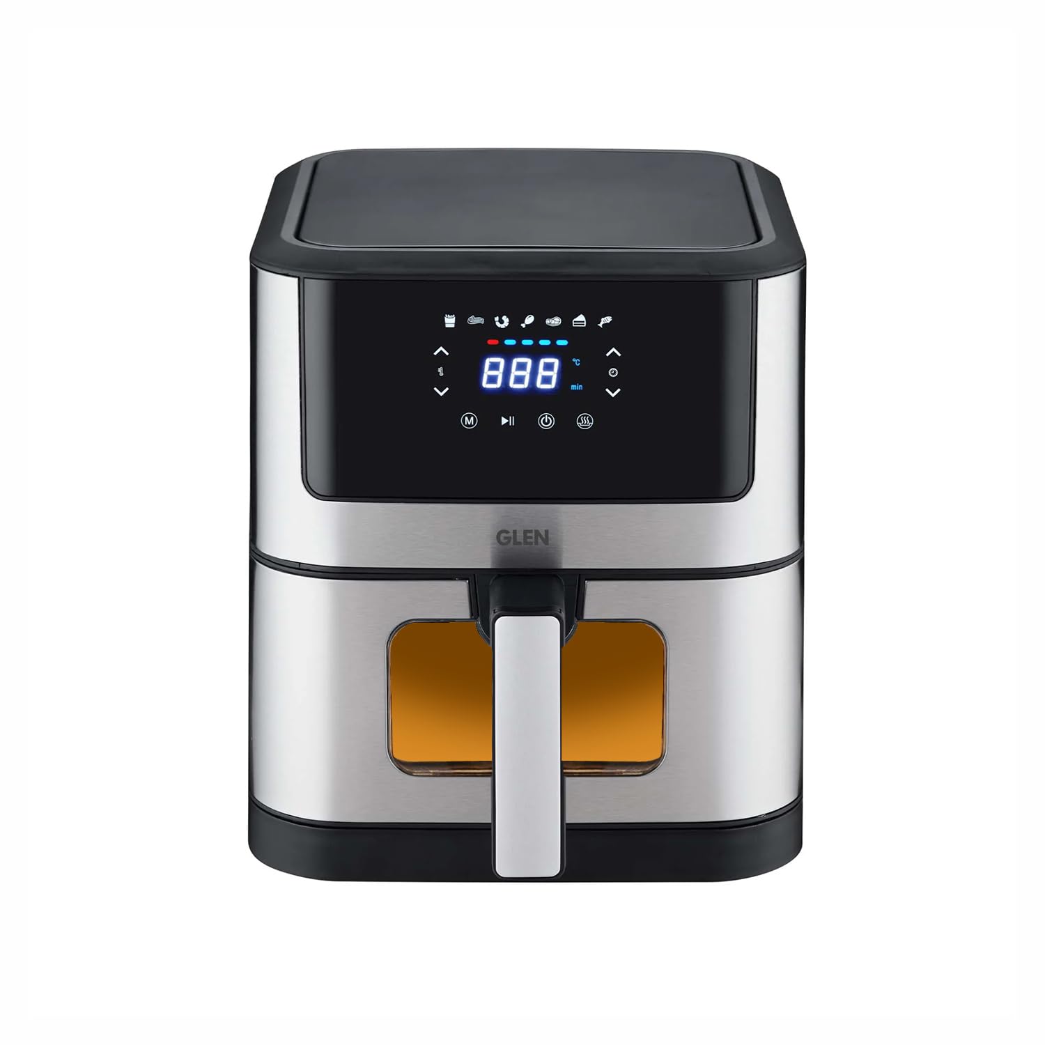 Glen Digital Air Fryer, 6 Litre, 1500W, Digital Controls With 7 Pre-Set Menus, Adjustable 60-Minute Timer, Temperature Control, 