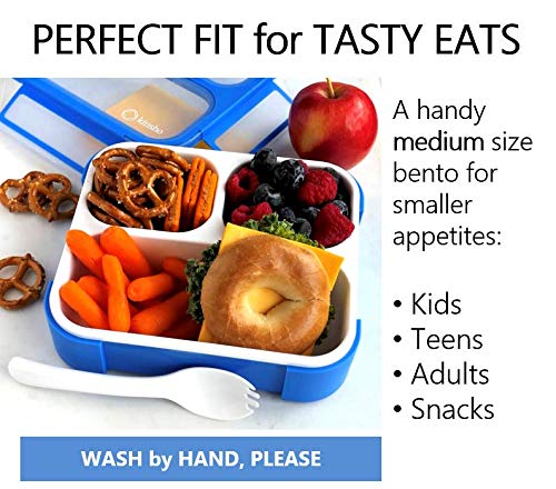 Bento Box for Kids  Toddler Lunch-Box for Small Boys Girls in School  Pre-School or Daycare  Leakproof 3 Compartment Containers for Portion Control Snacks for Adults  BPA Free. Medium Blue Pink 2 pack