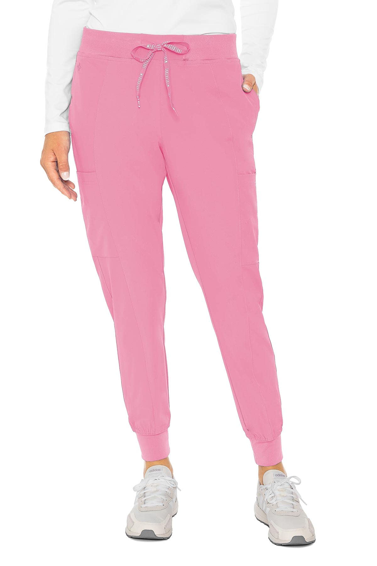 Med Couture Peaches Womens Seamed Jogger Pant, Taffy Pink, X-Large