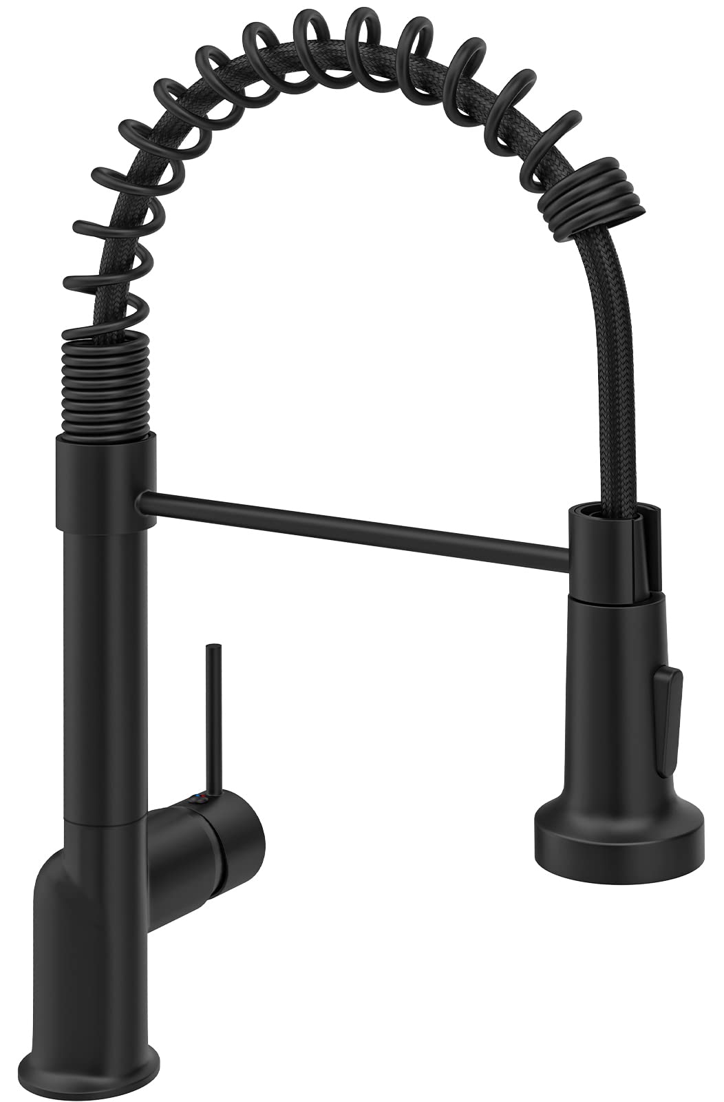 GIMILI Modern Kitchen Faucet with Pull Down Sprayer Commercial Single Handle Lever Spring Kitchen Sink Faucet Matte Black