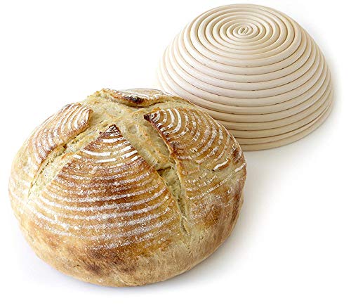 2 Pack Of Mini 5 Inch Round Brotform Banneton Proofing Basket Bread Bowl For Baking Dough (Bonus Linen Cover) (5 Inch)