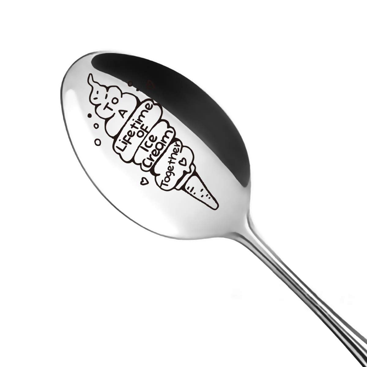 Funny Ice Cream Spoon Engraved For Dad Papa Mom - Cute Ice Cream Spoon Stainless Steel - Best Spoon For Girlfriend Wife Dad Husb