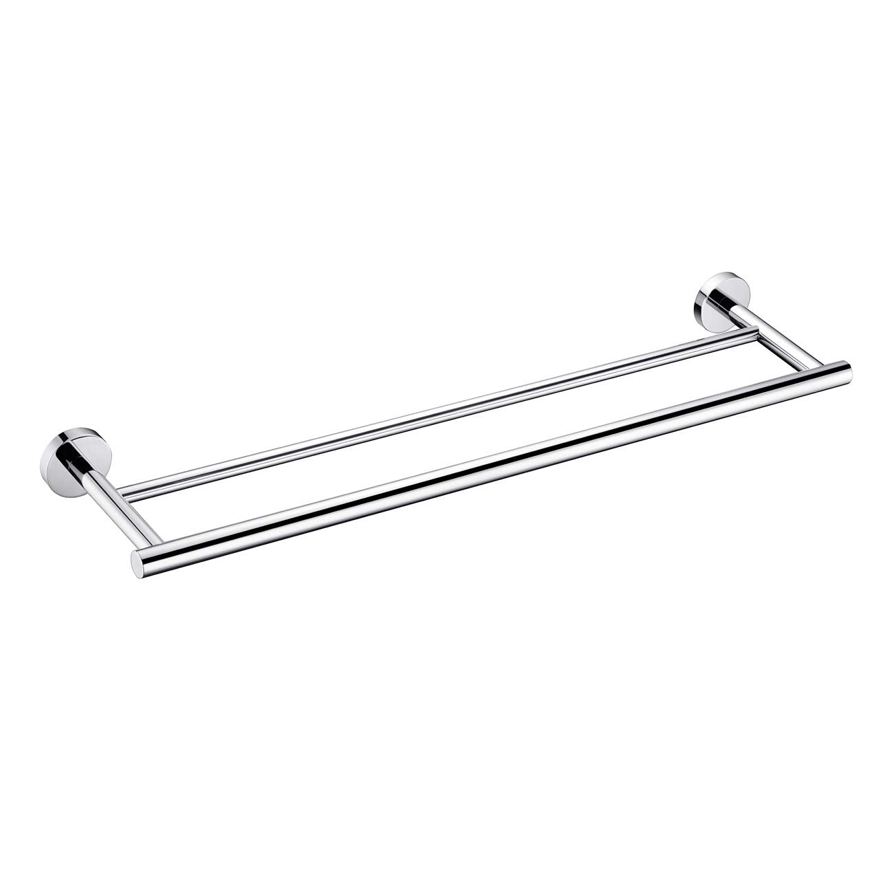 Miyili Double Towel Bar 24-Inch Stainless Steel Bathroom Towel Rack Holder Wall Mount Polished Finish, A01C60B