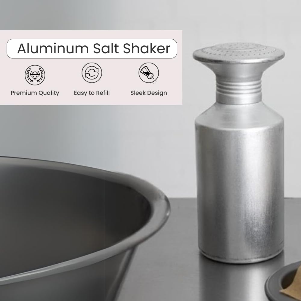 Aluminum Pommes Frites Large Salt Shaker - 22 Oz. Capacity, Aluminum Salt Pepper Shakers For Snacks, Fries | Salt Cellar Importe