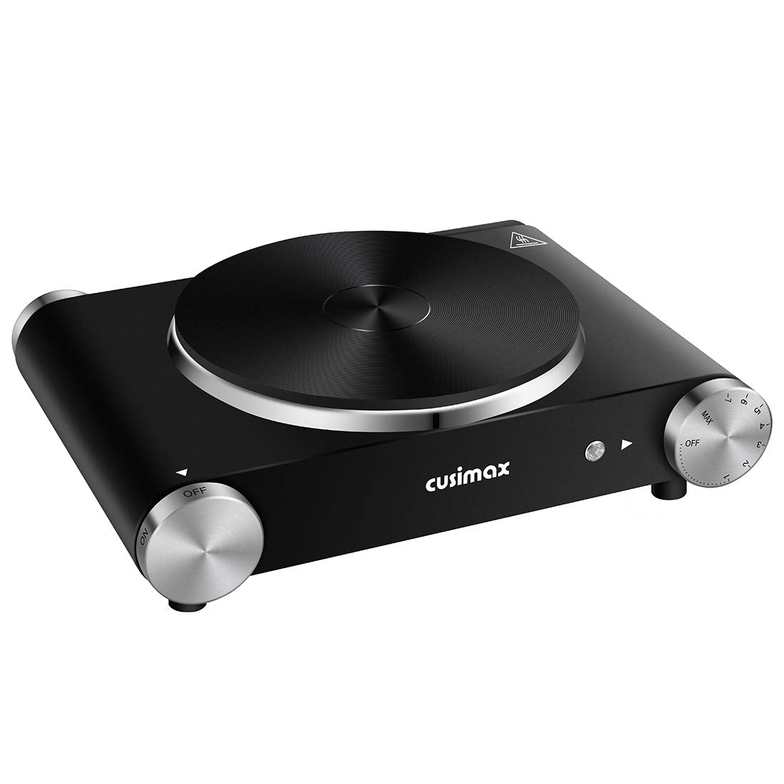 CUSIMAX Electric Hot Plate for Cooking Portable Single Burner 1500W Cast Iron hot plates Heat-up in Seconds Adjustable Temperatu