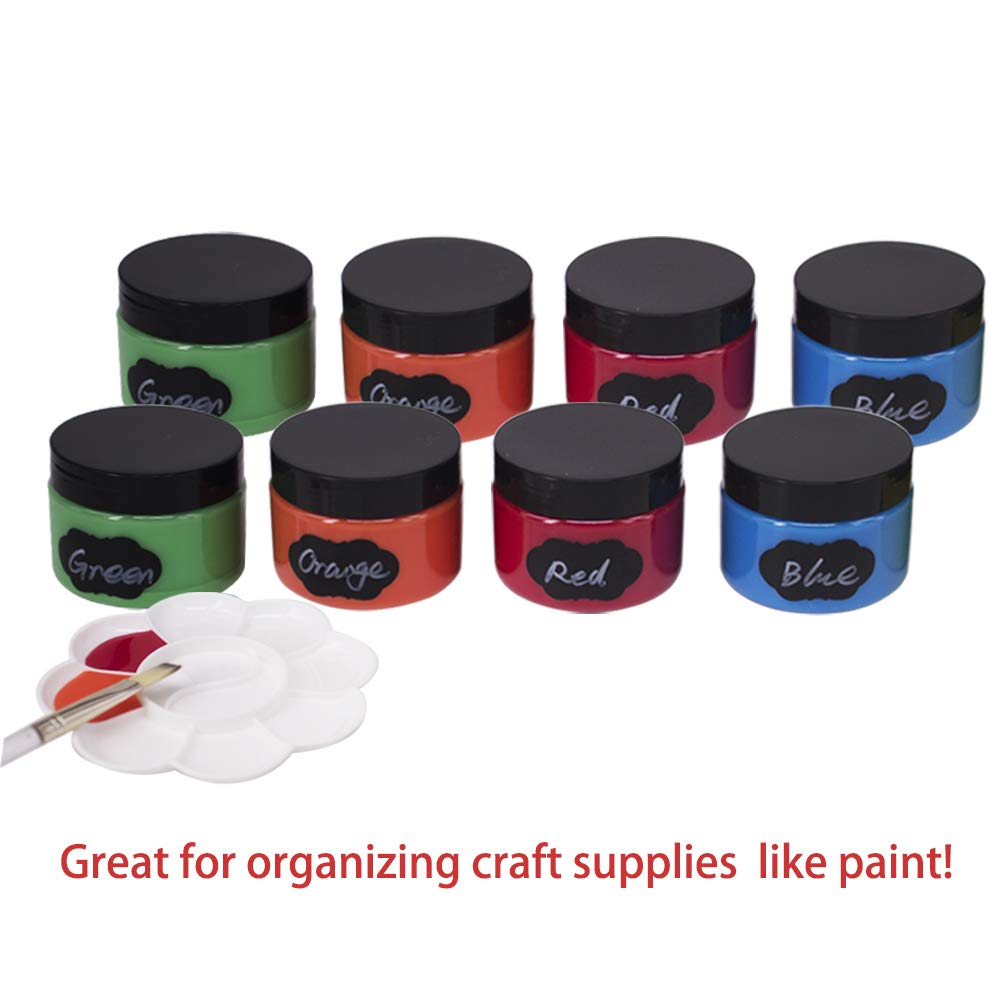 20 Pack 4 Oz Clear Plastic Slime Jars With Lids, A Spatula, A Pen &Labels - Refillable Low Profile Containers/Storage Favor Jars