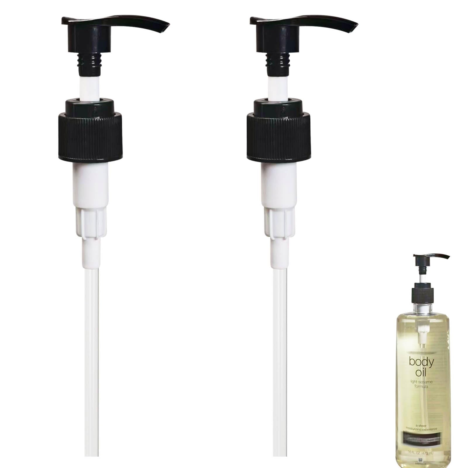 Dispenser Pump Compatible with Neutrogena Body Oil, Black Pump for Bottle 16 Fl Oz, 2 Pieces