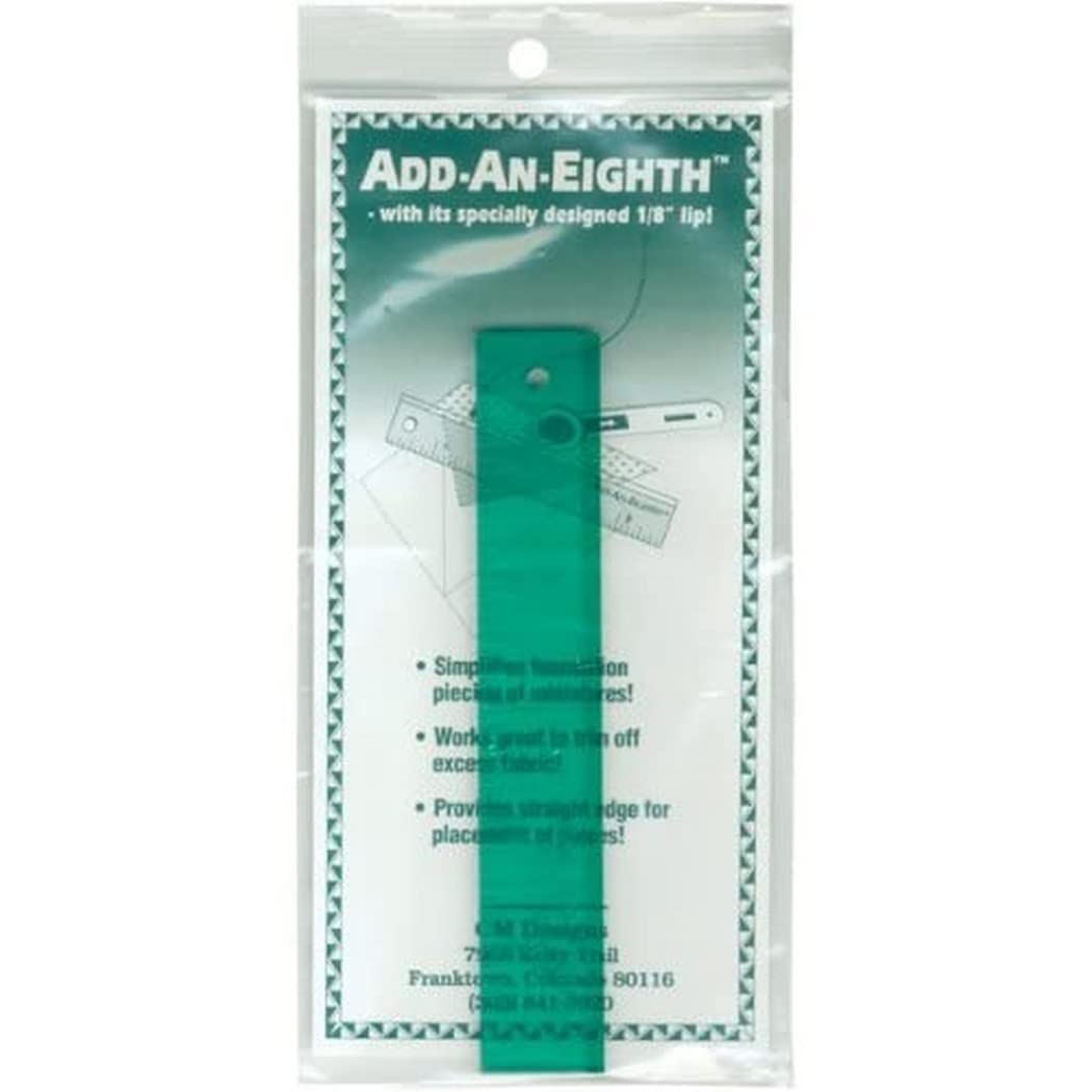 Cm Designs Add-An-Eighth Ruler, Green, 8.88 X 4 X 0.25