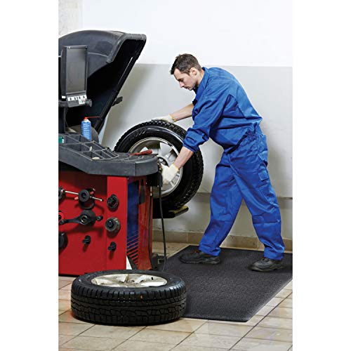 Genuine Joe 70372 Anti-Fatigue Floor Mat, Thick Vinyl, 3-Ft X5-Ft , Black