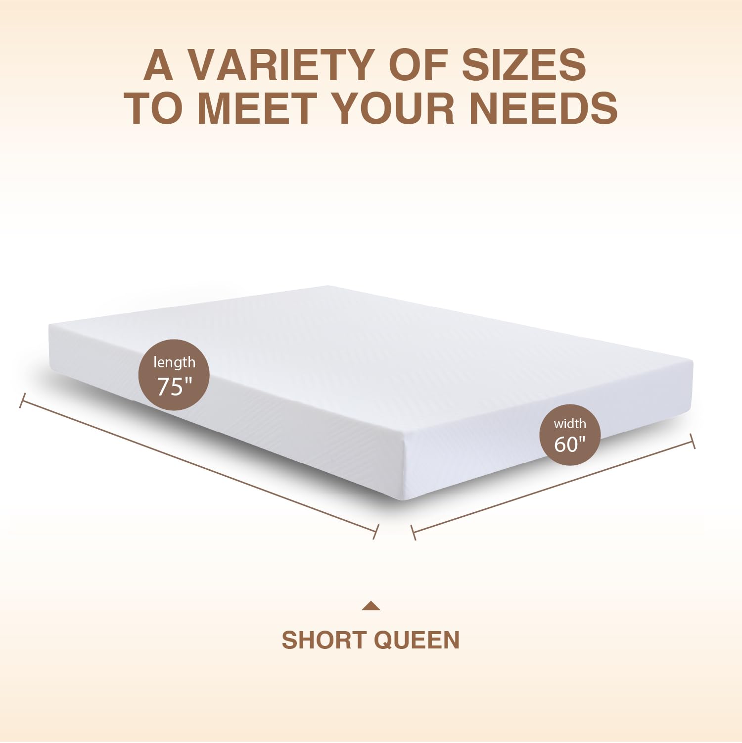 Dyonery Rv Mattress Short Queen, 8 Inch Memory Foam Camper Mattress Fiberglass Free Bed In A Box Made In Usa Certipur-Us Certifi